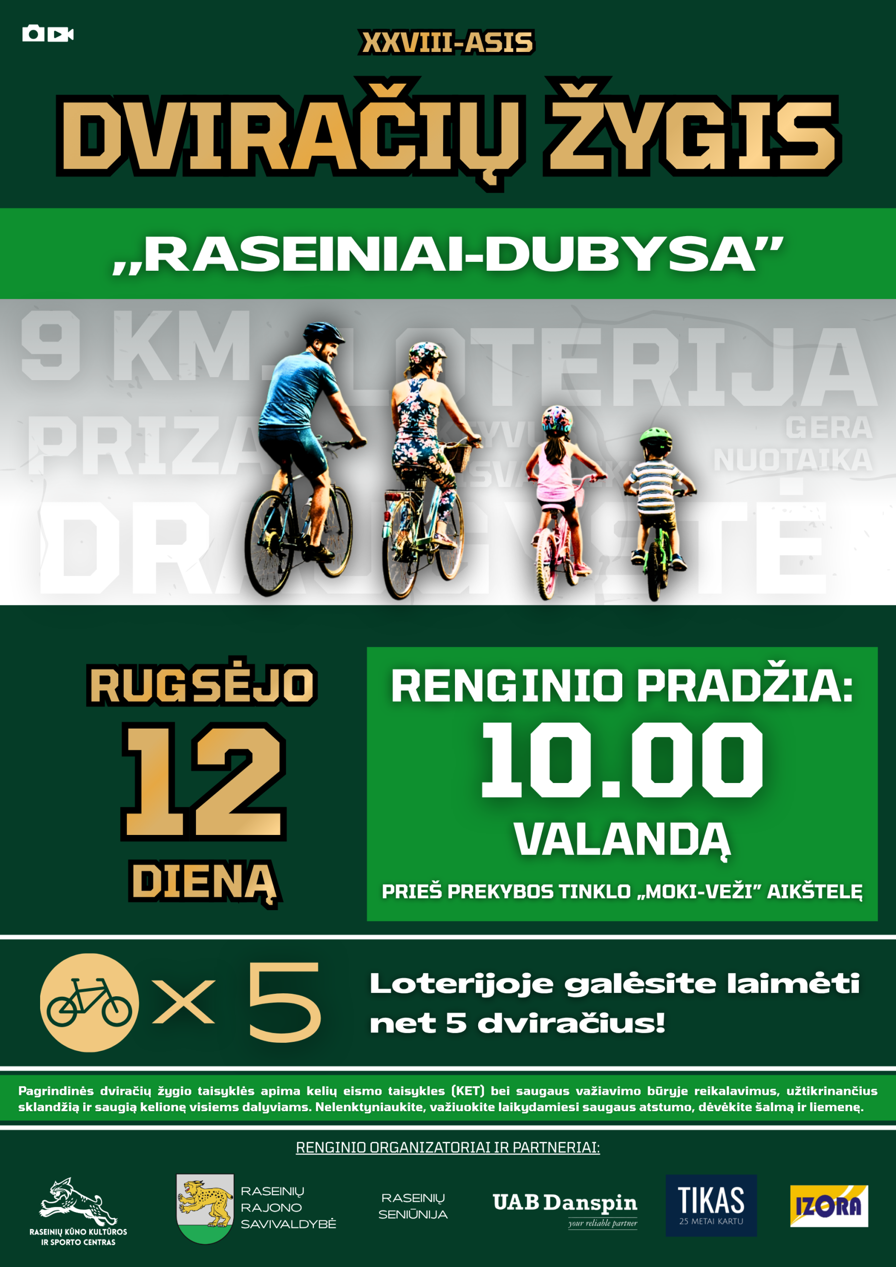 XXVIII-ASIS DVIRAČIO ŽYGIS VYKS RUGSĖJO 12 D.